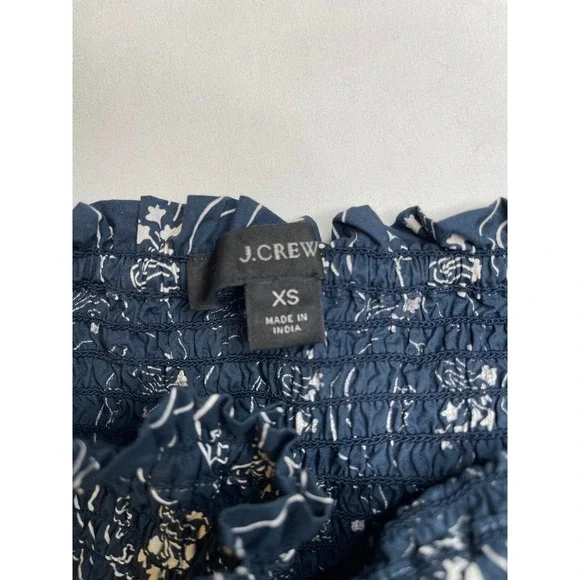 J.Crew Smocked Dress Floral Print Puff Sleeve Cottagecore Slit XS - Picture 4 of 6